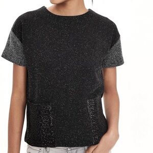 Banana Republic Black Sequin pocket Short Sleeve top - s